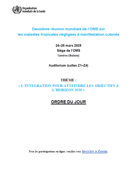 Deuxième réunion mondiale de l’OMS sur les maladies tropicales négligées à manifestation cutanée