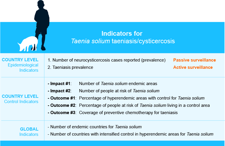 Indicators for TS taeniasis cysticercosis