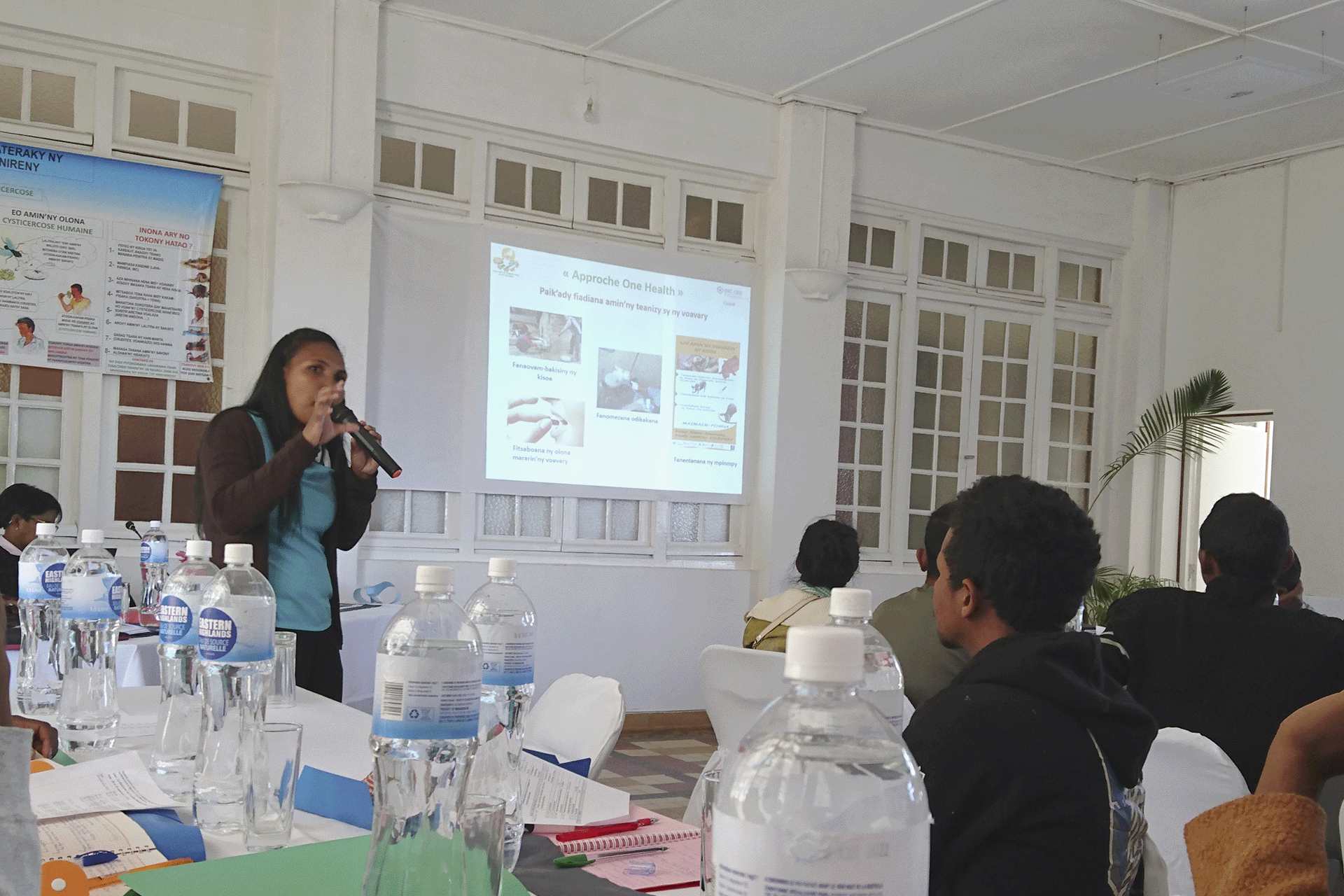 Dr Nivohanitra Razafindrabe from the Veterinary Services of Madagascar, commenting on the effects of the One Health project from the animal side.