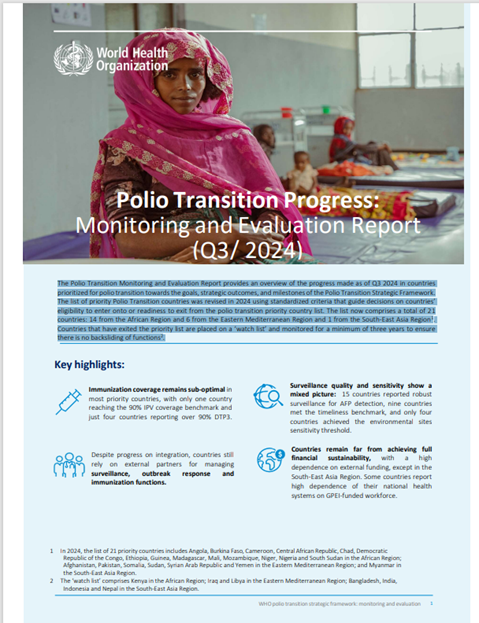 Polio Transition Progress: Monitoring and Evaluation Report (Q3/2024)