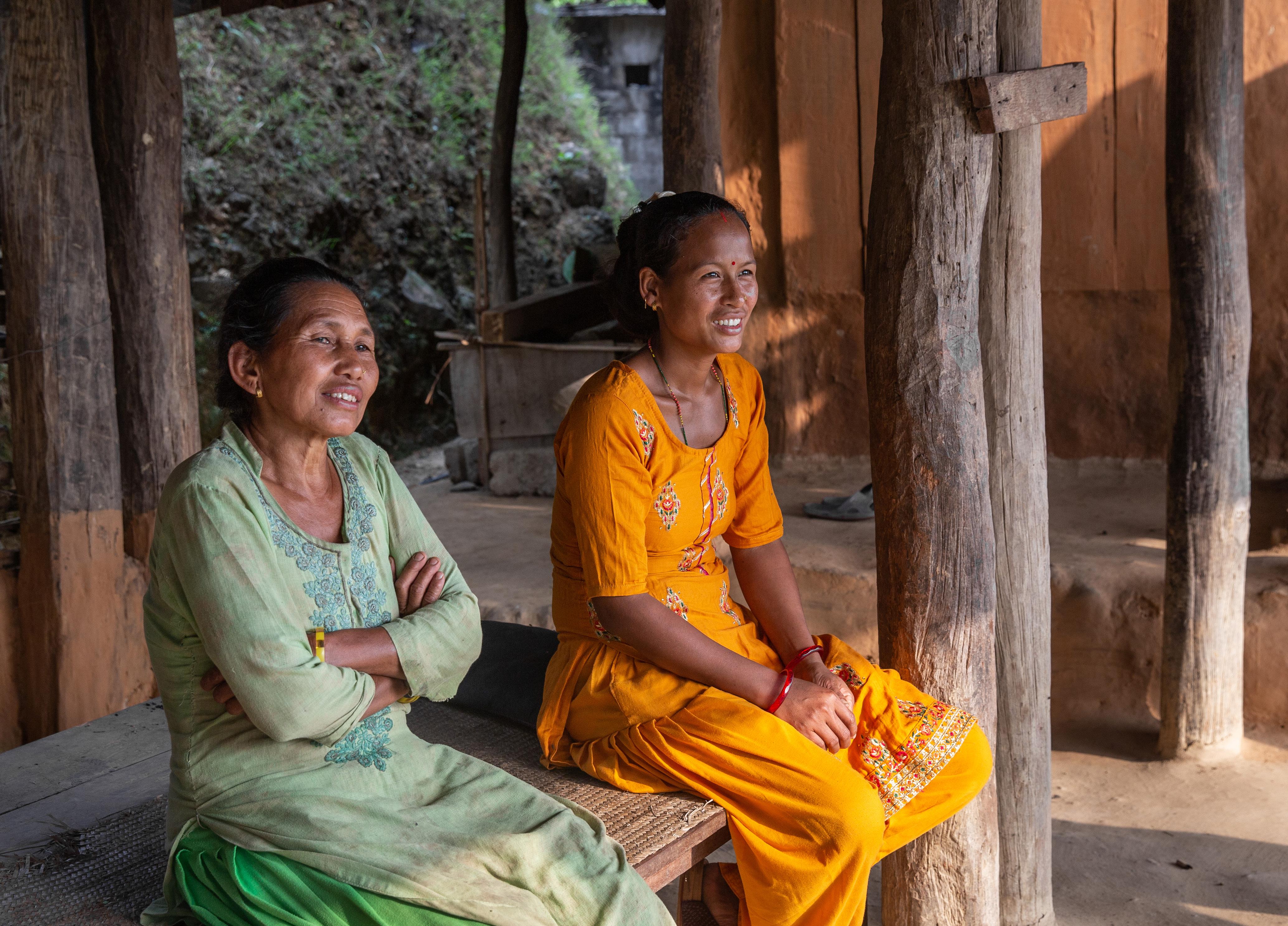Health workers are crucial to providing quality abortion care and post-abortion contraception. Sreva (right), with her motherin-law, at their home in rural Nepal.