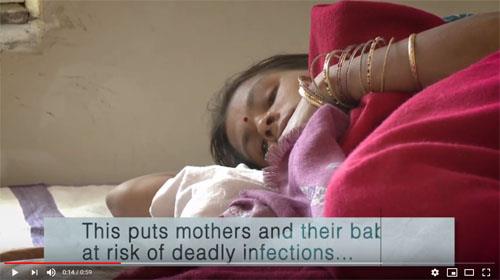 A young mother in health-care centre