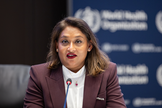 Ms Saima Wazed gives remarks after she is appointed as the new WHO RD-SEAR