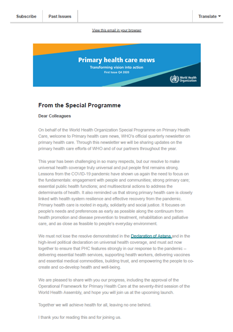 Primary health care news Q4 2020